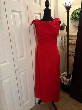 Showpo Red Tie-Shoulder Maxi Dress
